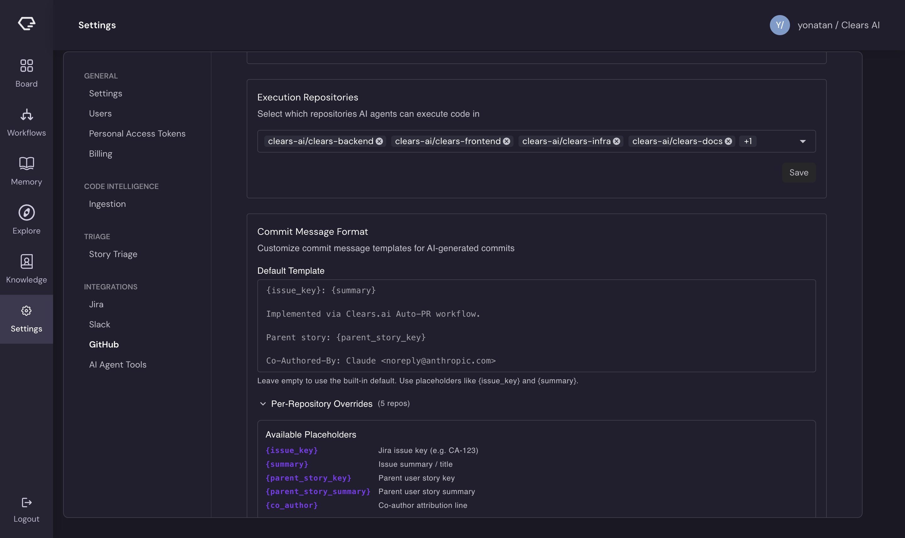 GitHub execution repos